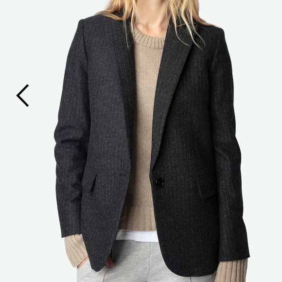 Anthracite Wool Valse Blazer with Star Patches Size 38 - Picture 3 of 9